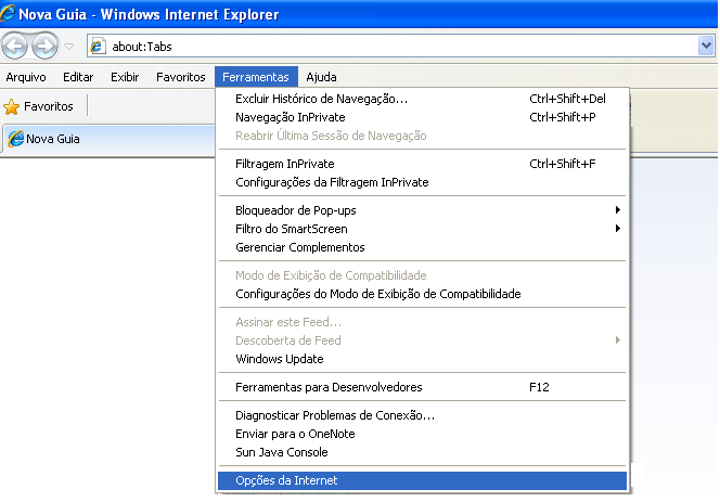 Internet Explorer 08 Para uma boa navegação no sistema GissOnline siga as configurações básicas, descritas abaixo. Configurações do Navegador Qual a finalidade da configuração do Navegador?