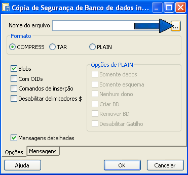 Passo 3: Selecione o banco de dados que você deseja realizar o backup, clique com o botão direito do mouse sobre ele e vá em Cópia de