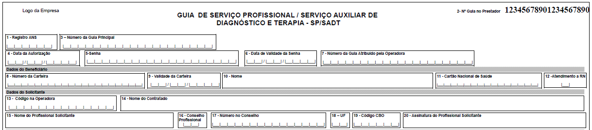 Guia SADT Parte 1 Versão TISS 2.02.03 (Atual) Campos 7 (Data de Emissão) e 9 (Plano) foram excluídos Versão TISS 3.01.