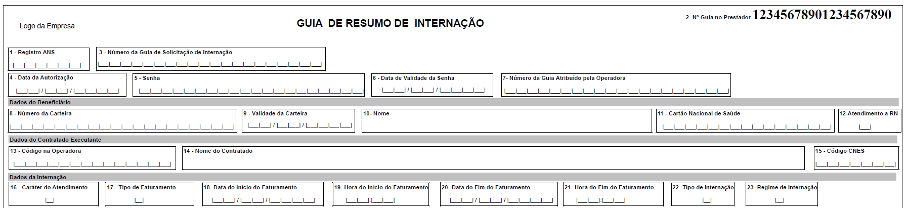 Guia de Resumo de Internação Legenda / Campos Opcionais Atendimento RN S = Sim N = Não Caráter Atendimento 1 Eletivo 2 Urgência Tipo de Faturamento 1 Parcial 2 Final 3