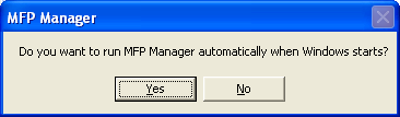 17. Escolha se quiser executar o utilitário MFP Manager (Gestor de MFP) automaticamente quando o Windows arranca. É recomendado para activar a definição. 18.