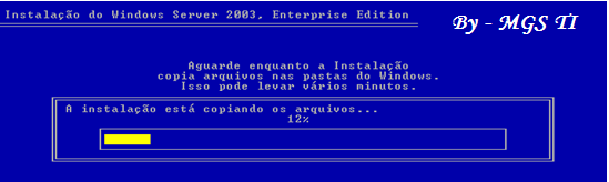 1 - Insira o CD do Windows Server 2003 no drive de CD ROM e siga os passos