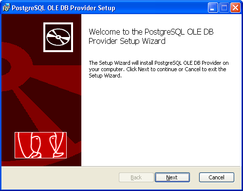 4. Instalação PgOleDB Tendo concluído a instalação do PostgreSQL com sucesso, será necessária a instalaç ao do Driver PgOleDB. Para iniciar a instalação clique duas vezes no ícone PgOleDB. (Figura 4.