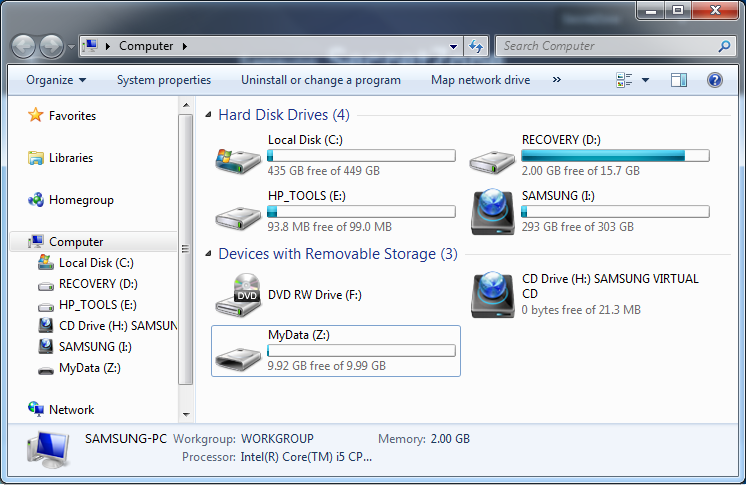 Capítulo 1 - Iniciando o uso do Samsung Drive Manager [Imagem]