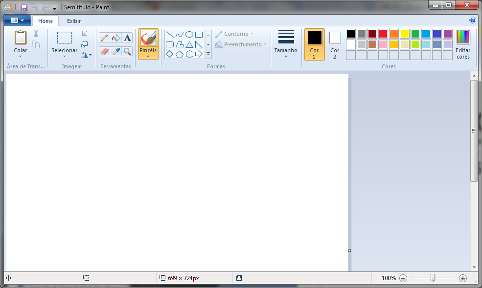 Paint Editor de Imagens; Iniciar ->