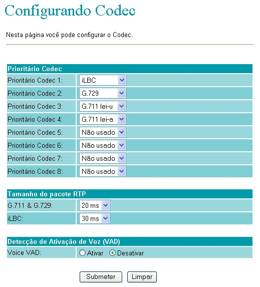 42 Manual do Usuário Clique aqui para voltar para tela Configuração do SIP. 1.7.