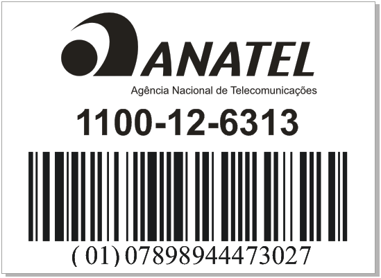 Nota Sobre a Conformidade com a Regulamentação Brasileira Este produto está homologado pela ANATEL, procedimentos regulamentados pela Resolução 242/2000.