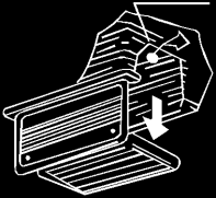 Tipo Cassete 1. Abra a grade de ar de entrada Pressione os botões da grade para o meio simultaneamente, como indicado no desenho A. Em seguida, puxe a grade de ar de entrada para baixo.