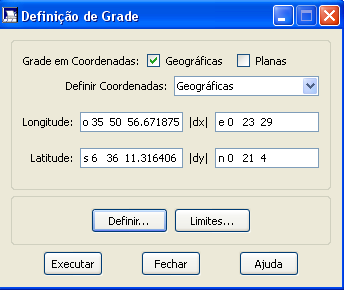 27. Para inserir grade com as coordenadas, no menu do SCARTA, clicar em Editar e em Grade (Figura 27).