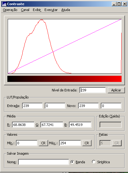 CONTRASTE A técnica de Realce de Contraste tem por objetivo melhorar a qualidade das imagens para facilitar a visualização de feições nas mesmas.