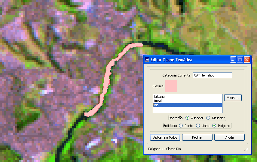Figura 13 Caixa Editar Classe Temática 14. Com o cursor, clicar dentro do polígono que você desenhou.