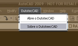 Apresentando o Software Na barra de títulos, depois de instalado, haverá um menu chamado DutotecCAD, no qual estarão disponíveis os seguintes recursos: taxas de ocupação.
