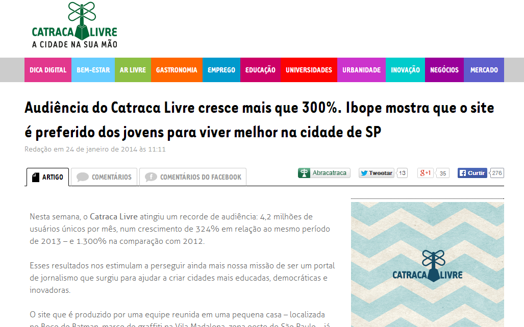 WordPress aguenta o tranco! http://catracalivre.com.