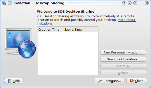 Capítulo 3 Utilizar o Desktop Sharing É muito fácil usar o Desktop Sharing - tem uma interface simples, tal como é mostrada na figura em baixo.