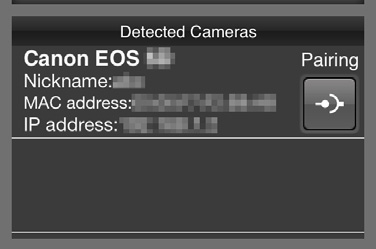 1 Inicie o EOS Remote no smartphone. Quando o ecrã à esquerda for apresentado, inicie o EOS Remote no smartphone. 2 3 Seleccione [Camera Connection/ Ligação da Câmara] no smartphone.