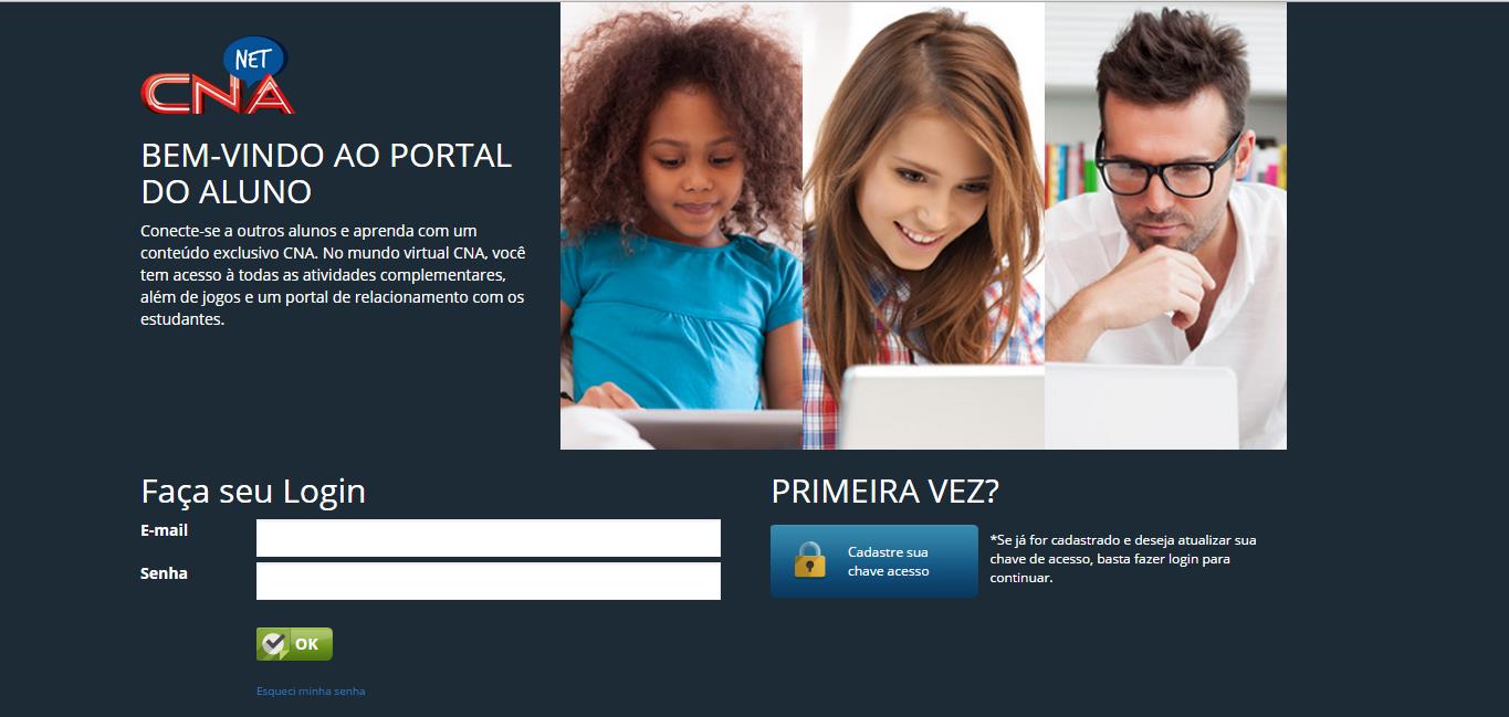 Informando o e-mail e senha corretamente, será realizado o login e a home do Portal do Aluno será aberta.