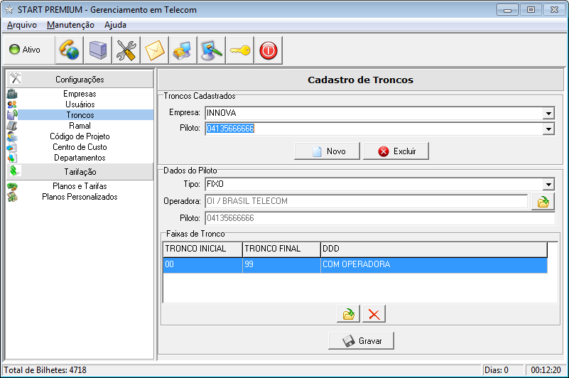 operadora que o cliente utiliza e qual a sua faixa de tronco no PABX, depois disso basta escolher na configuração a empresa, a operadora, o piloto do cliente e a faixa de troncos correspondente,