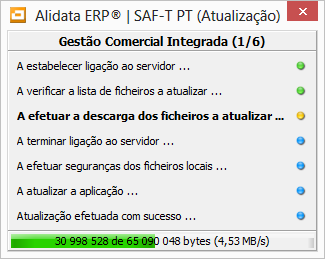 No processo de atualização, o Atualizador vai procurar outros módulos de Software Alidata que estejam instalados e vai perguntar se pretende atualizá-los.