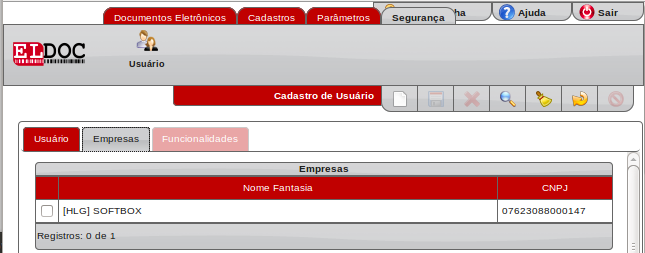 Perfil USUÁRIO EMPRESA: Acessa os módulos disponíveis no Portal do ELDOC.