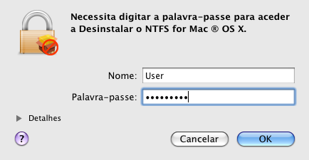 22 Desinstalar o Controlador Para desinstalar o Paragon NTFS for Mac OS X, proceda da seguinte forma: 1.