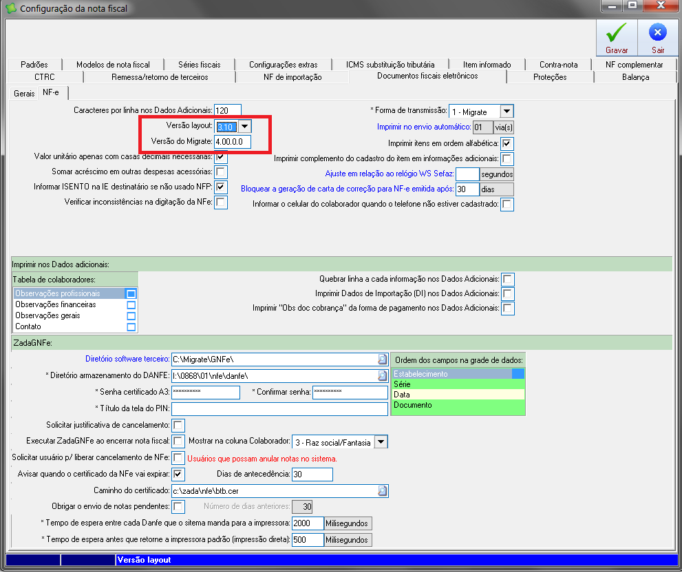 Instalação Nova de NF-e no ERP Zada, com GNFe DE 4.0.