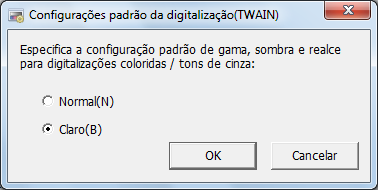 Capítulo 5 5 Clique a guia [Cor] e depois selecione [Claro] em [Préconfiguração de gama]. 8 Digitalize o documento selecionando o menu [Digitalizar] [Digitalizar] do ScandAll PRO.