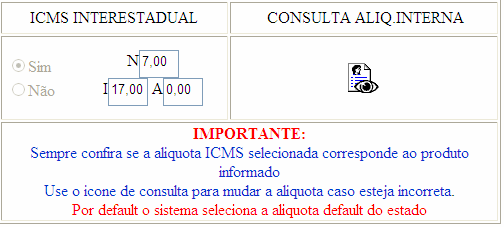 Para visualizar o cálculo dos impostos pressione o botão Calcular.