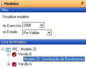 Criar (um novo modelo); Fórmulas (acesso ao Gestor de fórmulas); Instruções (genéricas do modelo); Sair (do configurador). A Versão do Modelo, ou seja, o Nível 2 da árvore.