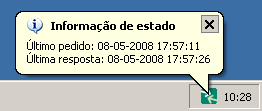 No entanto, sempre que se justifica a aplicação notifica automaticamente o utilizador de eventuais falhas de comunicação.