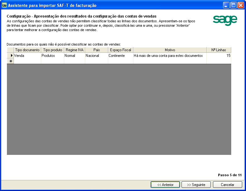 Configuração Classificação das contas de vendas Para cada uma das conta de vendas do plano de contas, deve caracterizar os tipos de linha de vendas que se classifica essa conta.