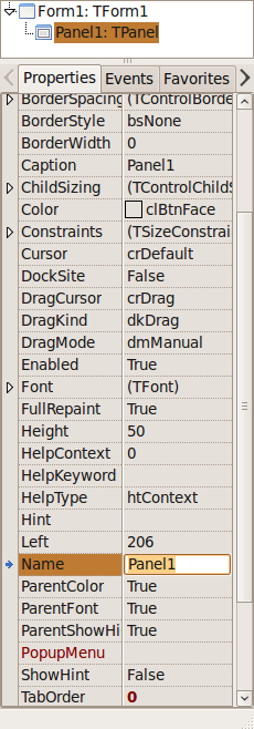 principal. Em seguida, vamos na opção de menu View - Object Inspector ou pelo F11 para garantir que a janela do Object Inspector está visível.