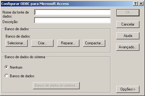 6. Na janela Criar nova fonte de dados, selecione Driver do Microsoft Access (*.mdb) ; 7. Clique no botão Concluir ; 8.