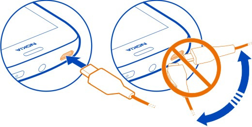 10 Como começar 2 Quando a bateria estiver cheia, desligue o carregador do telemóvel e, em seguida, da tomada de parede.