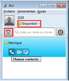 Após clicar no botão Adicionar, como visto na Figura 13, o novo contato será exibido na área de contatos do Jitsi.