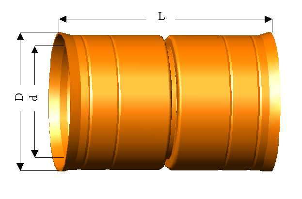 4.22 Luva de emenda Ocre (JE) Conexão em PEAD ou PP Injetado, utilizado na realização de emendas entre tubos de mesmo diâmetro e linha