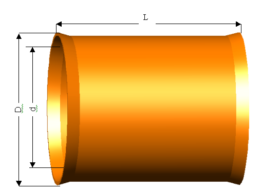 Figura 22 Diâmetro nominal (mm) D (mm) d (mm) L (mm) 100 123,0 112,4 180,0 150 174,0 162,1 246,0 Quadro XXIV 4.