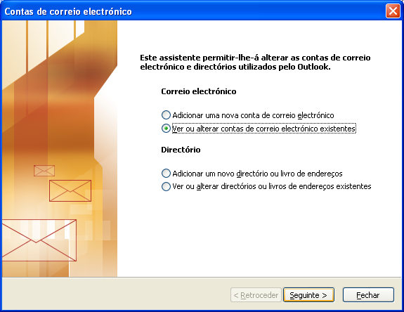 Passo 4 Remover conta WebMail no Outlook Depois deste procedimento estar completo deve-se remover a conta de IMAP entretanto criada no Outlook.