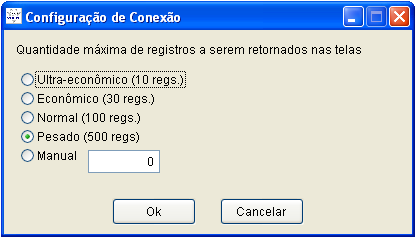 Selecione uma das opções ou digite a quantidade desejada. Esta alteração será válida apenas durante a conexão atual. 2.3.4.