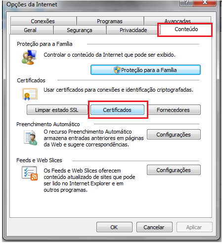 2. INTERNET EXPLORER Após a instalação do certificado digital, acesse o menu Ferramentas do navegador e na sequência clique sobre Opções da