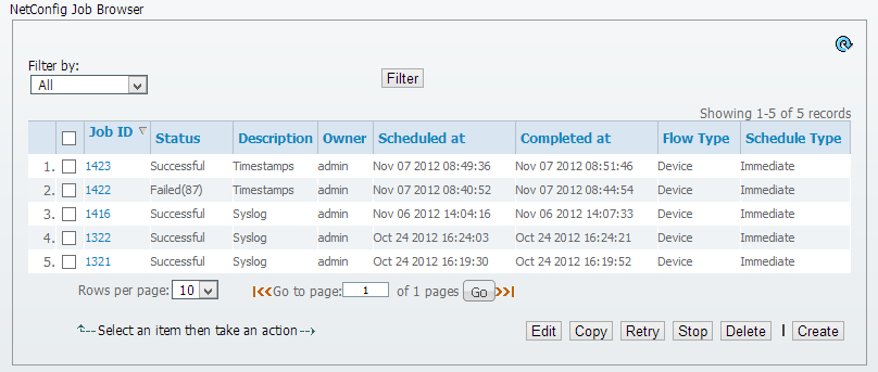 Figura 14: Configurações Out-Of-Sync Outra funcionalidade interessante é a comparação entre configurações, navegue no menu Configuration > Configuration Archive > Compare configs.