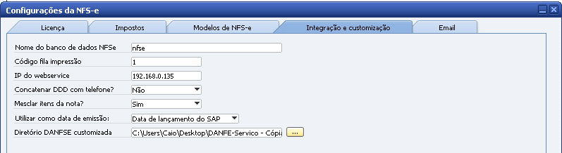FIGURA 3.4 ABA IMPOSTOS CONFIGURAÇÕES INICIAIS 3.1.2.3. Modelos de NFS-e Nesta aba será necessário selecionar os seqüenciadores de notas fiscais que representam RPS de NFS-e.