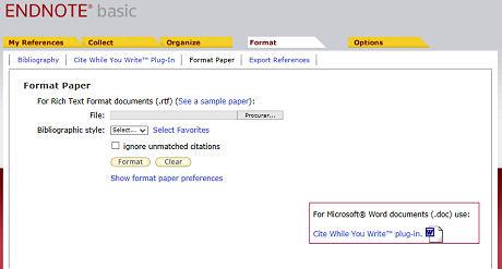 7.6. FORMATAR DOCUMENTOS A ferramenta Format Paper permite formatar as referências bibliográficas e criar a bibliografia, sem utilizar o Plug-In Cite While You Write, percorrendo o documento em busca