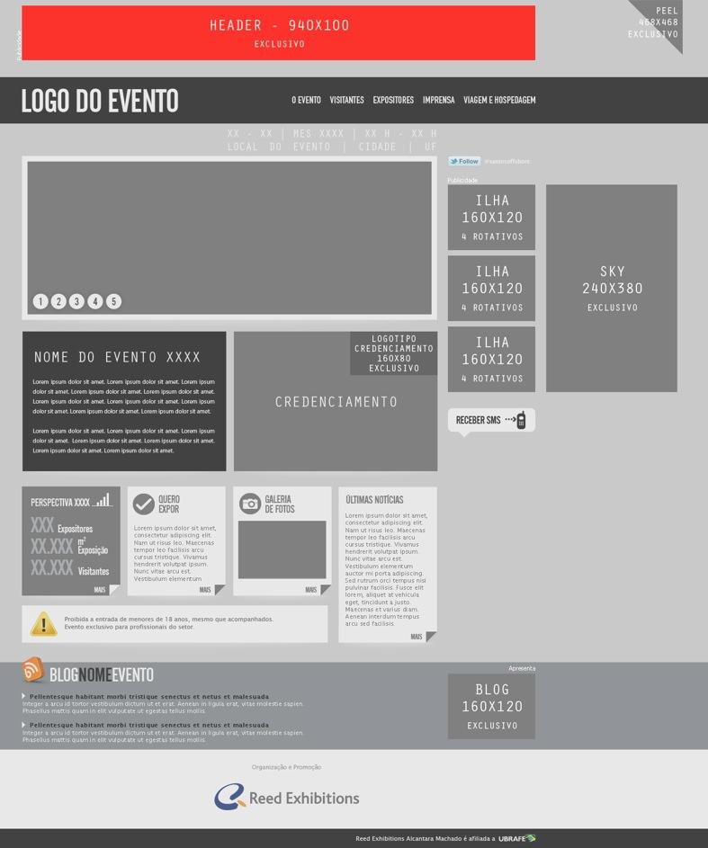 4 COTAS Header Banner Web Site, Header O Header Banner é o formato de maior destaque em todo o site do evento.