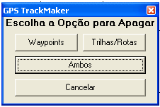 IV APAGANDO ELEMENTOS 1 Coloque a seta sobre o ponto, trilha, ou rota. Quando abrir a janela identificando o ponto, trilha, ou rota, dar duplo clique com o botão esquerdo do mouse.