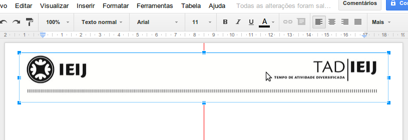 Configurando uma imagem inserida Uma imagem inserida no documento de texto pode ser redimensionada. Porém, é necessário que nesse processo não haja deformação da mesma.