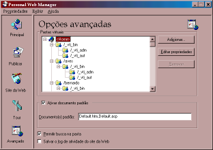 Personal Web Server: Tipos de código ativo: scripts; componentes.