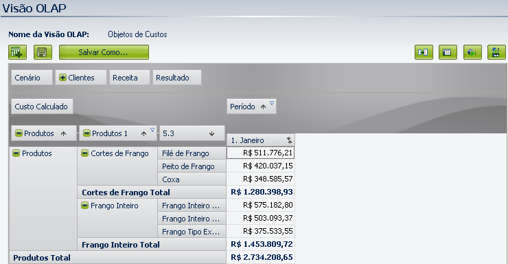 Possibilidade de ordenação de valores no OLAP 1. Com o modelo aberto, selecione Análises Avançadas 2.