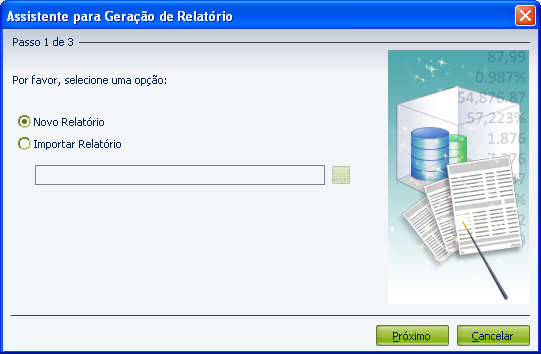 Novo módulo de relatórios com suporte a desenho de relatórios O MyABCM conta com um assistente de geração de relatórios que é capaz de criar automaticamente relatórios baseados em instruções SQL. 1.