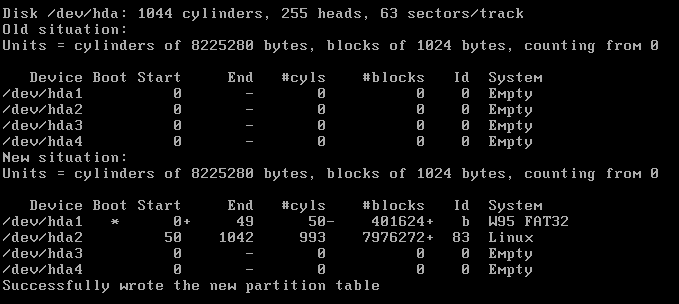 Se você planeja instalar mais um Proxy cache nesse BrazilFW você precisa criar a segunda partição com o restante desse HD. Você concorda em criar a segunda partição?