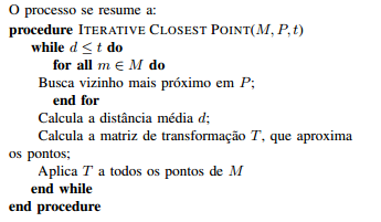 32 Figura 19 - Algoritmo de ICP implementado pelo autor Fonte: Yamada et al. (2013). Para executar a busca dos vizinhos mais próximos, os autores utilizam a estrutura de dados K-D Tree (Figura 20).